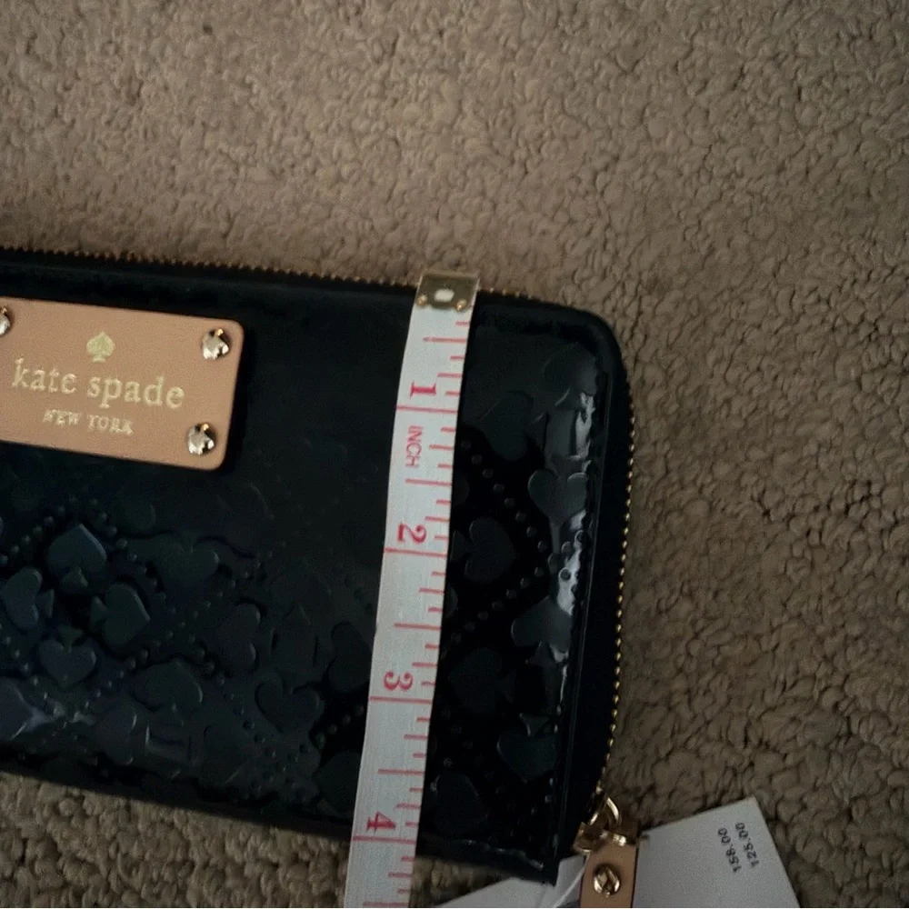 Kate Spade Black Patent Wallet with Gold Accents